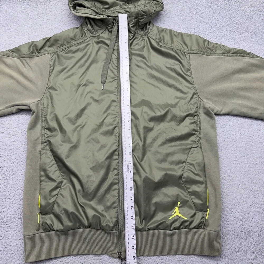 Nike‎ Air Jordan 366765-305 Mens Large Full-Zip Olive Green Hooded Jacket